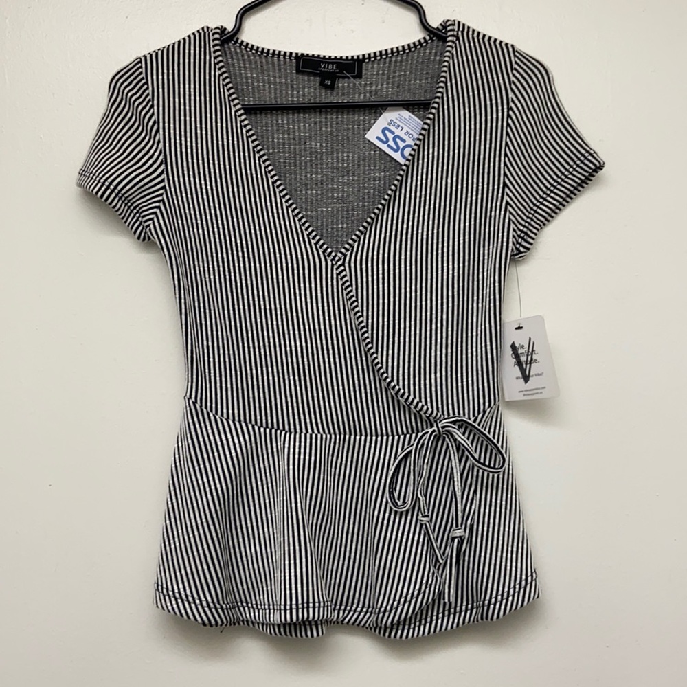 Faux wrap around t shirt